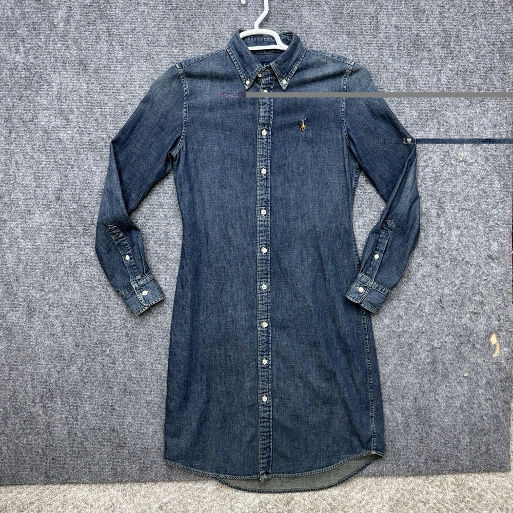 Ralph Lauren Denim Jean Shirt Dress Button Up Long Sleeve Women's size S Small - Picture 9 of 12